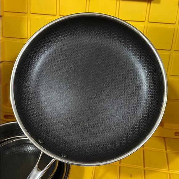 HEXCLAD 4 Piece Nonstick Stainless Steel Frying Pan Set 8 10 12 Wok $600 - Picture 5 of 11